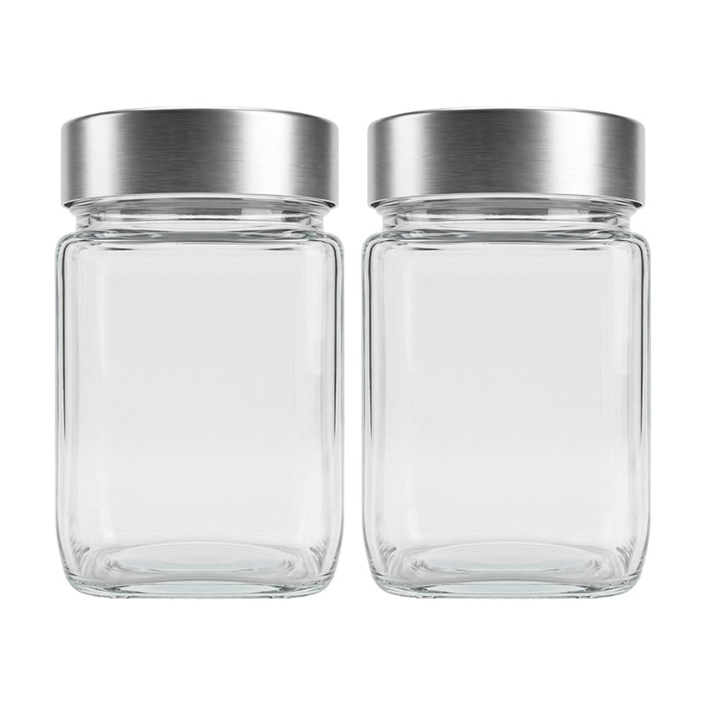 طقم برطمان زجاج بغطاء ستيل – 2 حبات × 250 مل