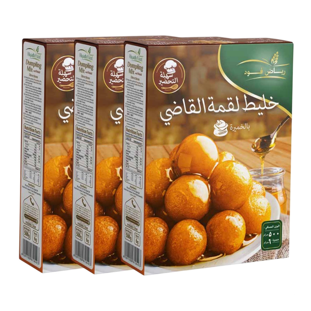 خليط لقمة القاضي مع الخميرة من رياض فود – 3 عبوات × 500 جرام