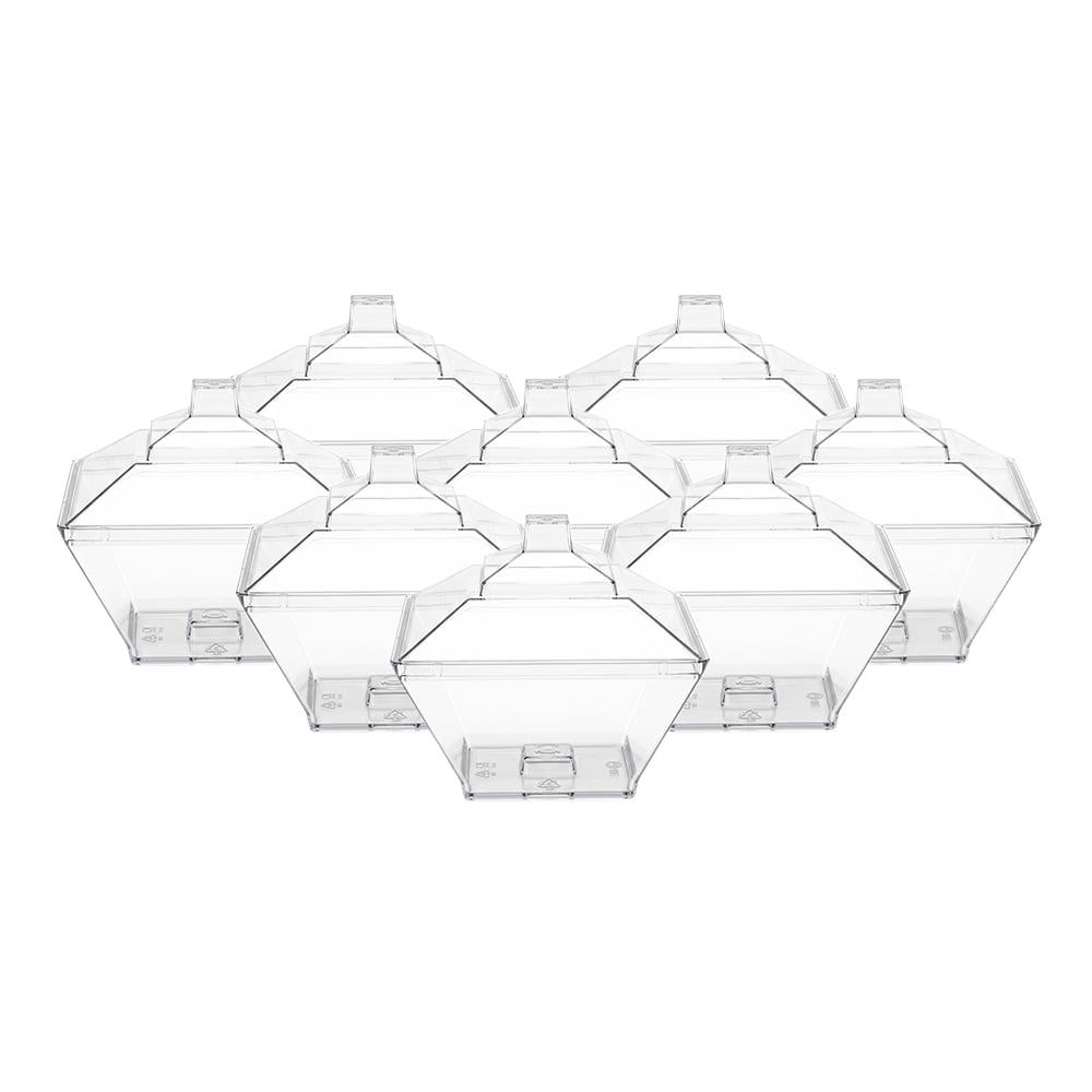 طقم أكواب حلى بلاستيك بغطاء – 1 طقم × 8 حبات