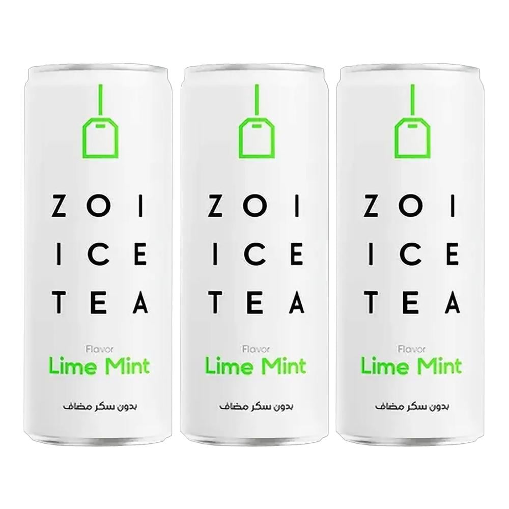 مشروب شاي مثلج بنكهة الليمون والنعناع بدون سكر مضاف من زوي - 3 حبات × 320 مل
