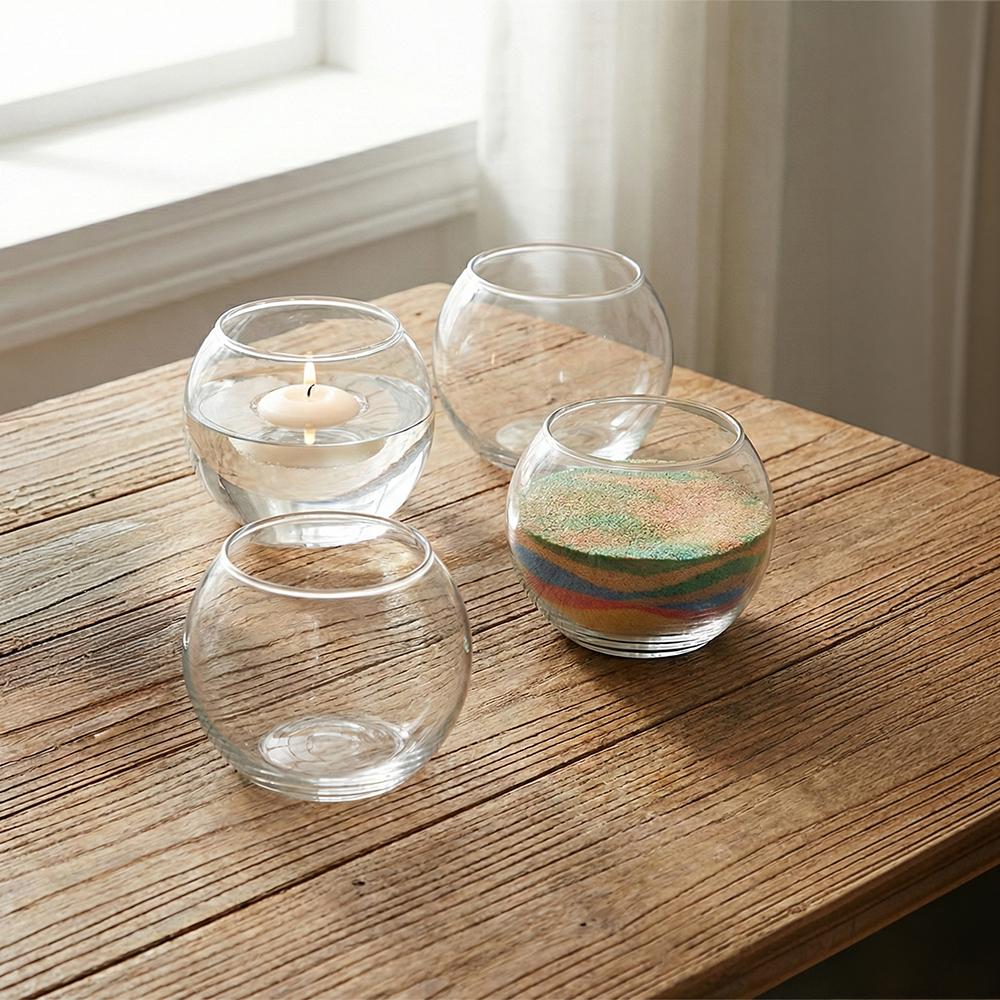 طقم فازات زجاج شفاف – 1 طقم × 4 حبات