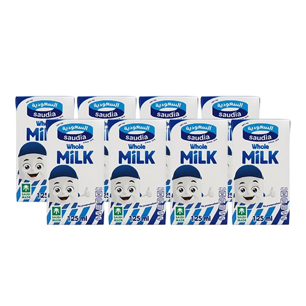 السعودية حليب كامل الدسم – 8 حبات × 125 مل
