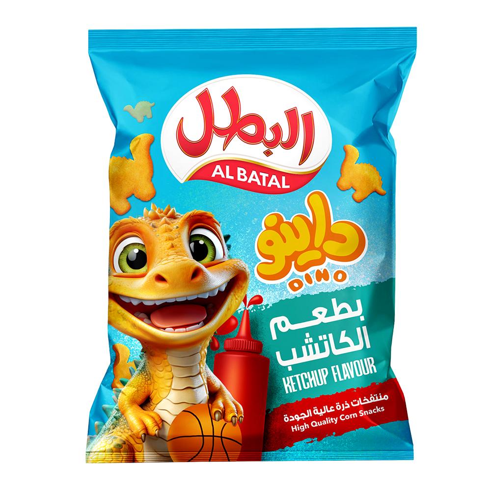 البطل داينو منتفخات ذرة بطعم الكاتشب – 100 جرام
