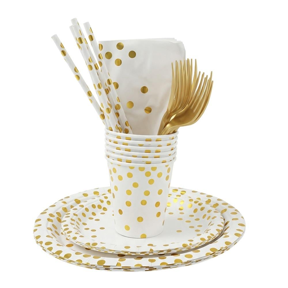 طقم أدوات مائدة ورقية للاستعمال مرة واحدة – 1 طقم × 36 قطعة