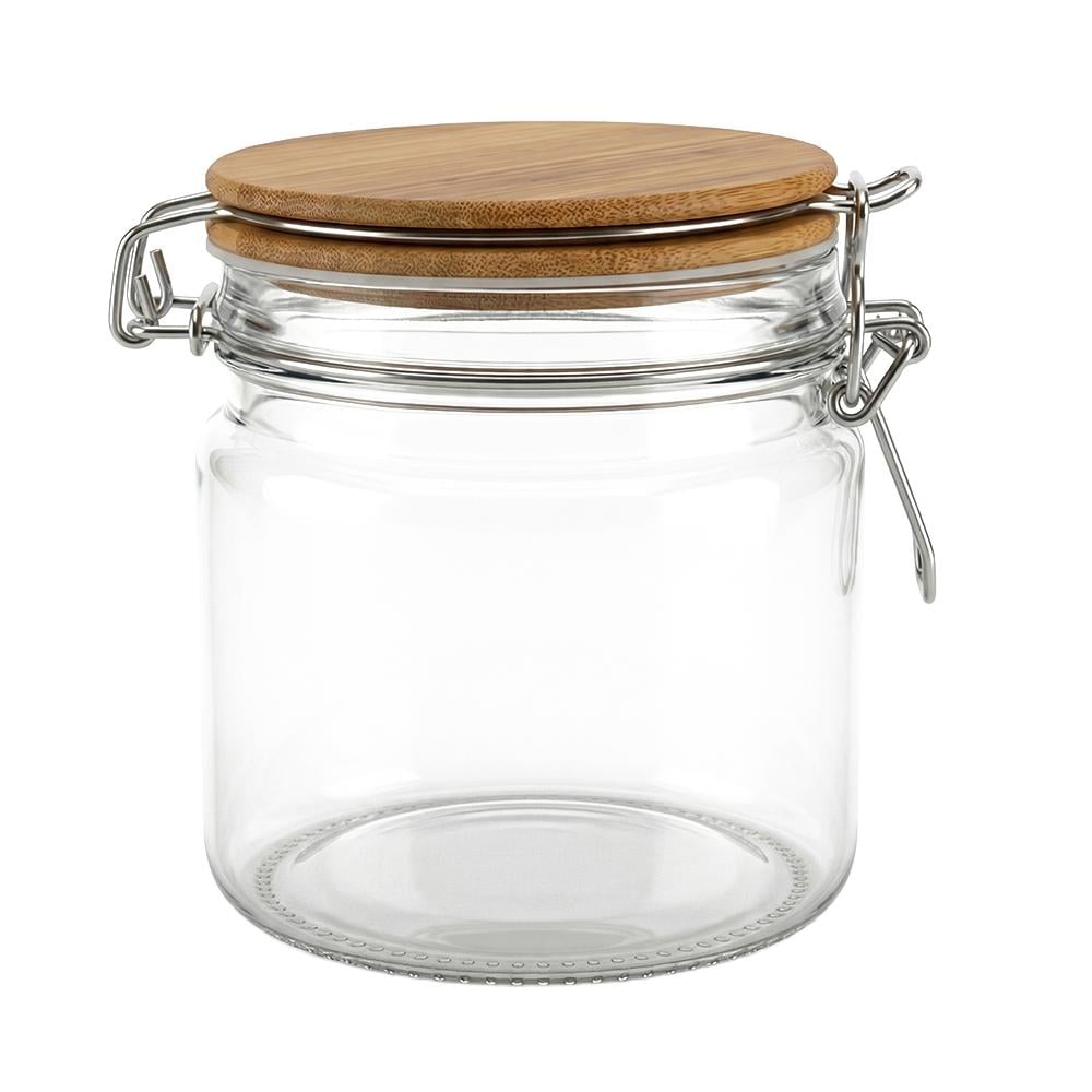 برطمان زجاج بغطاء خشبي – 500 مل