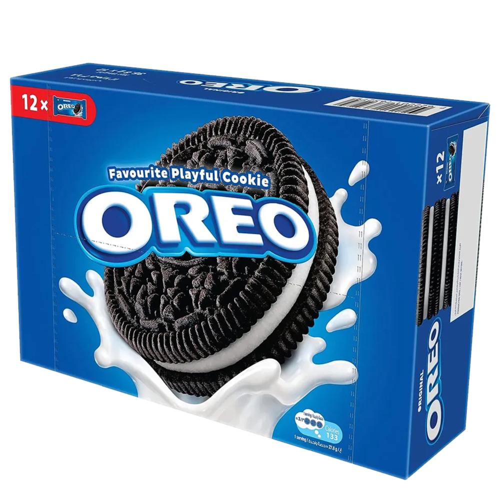 بسكويت بالكاكاو مع حشوة الفانيليا الأصلي من أوريو – 1 كرتون × 12 حبة