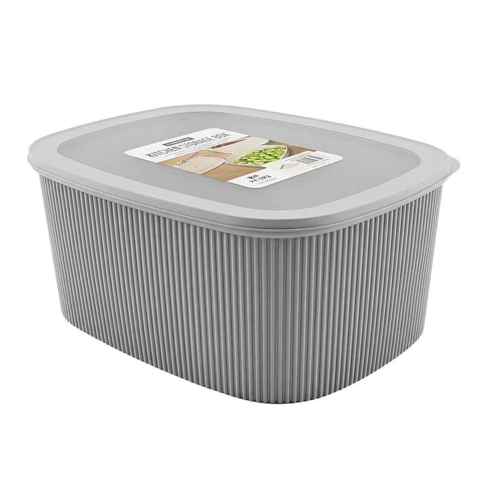 حافظة بلاستيك مستطيل بغطاء