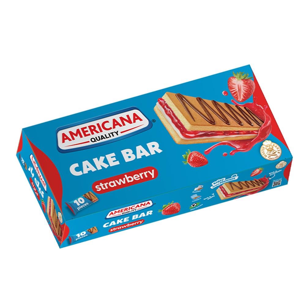 كيك بار أمريكانا بالفرولة - كواليتي (10 قطع)