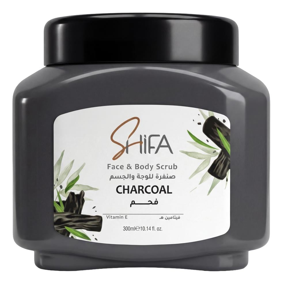 صنفرة للوجه والجسم بالفحم من شفاء – 300 مل
