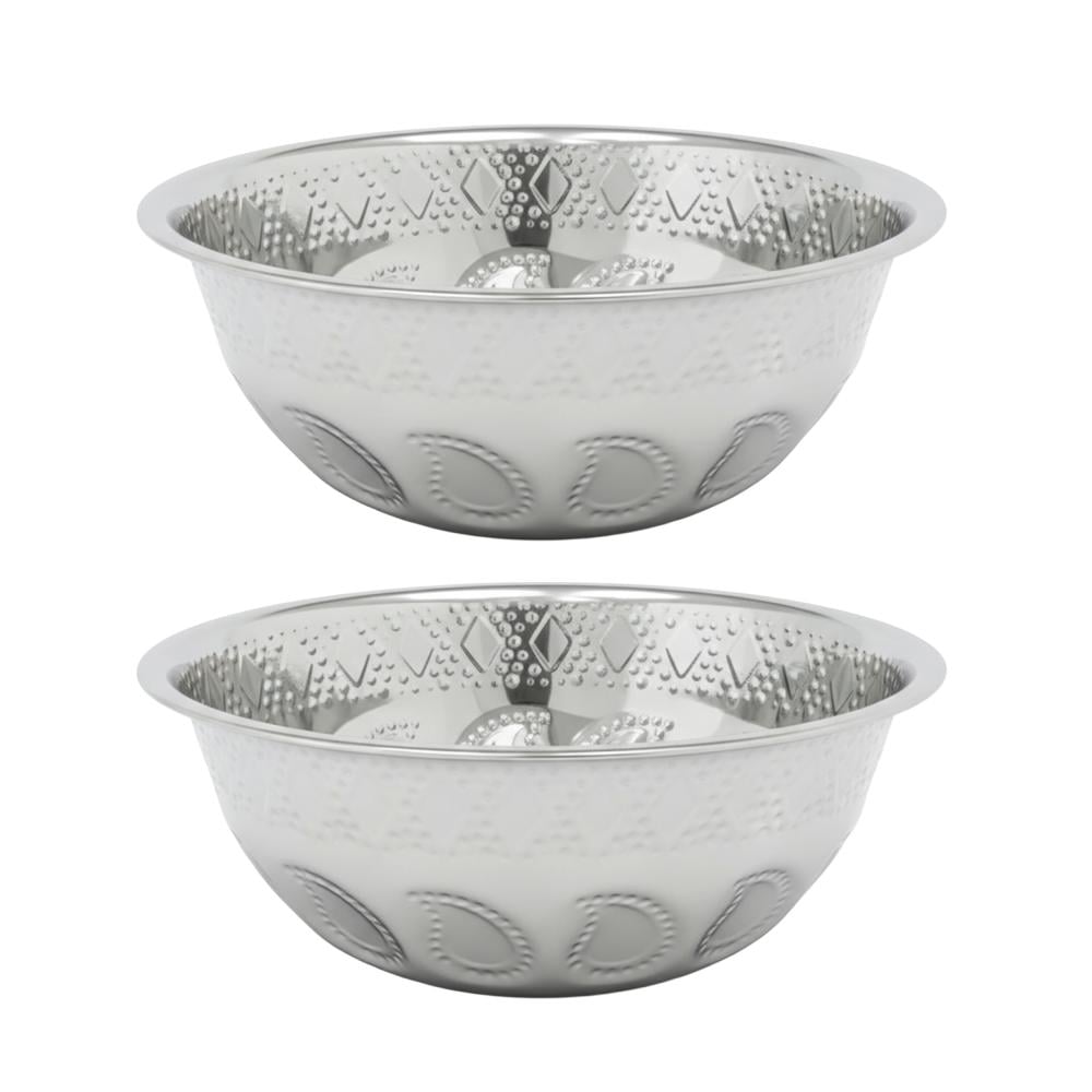 طقم زبديات ستيل منقوش - 1 طقم × 2 حبات - AL-7863