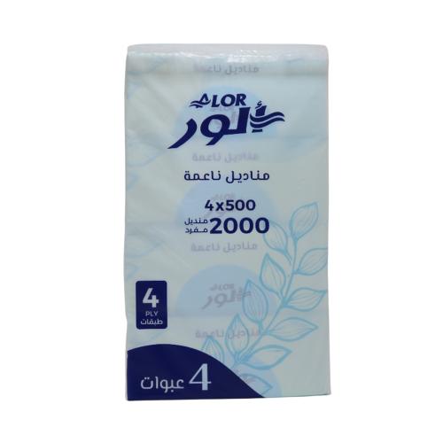 مناديل الور الناعمة – 4x500 منديل | 4 طبقات | 4 عب...