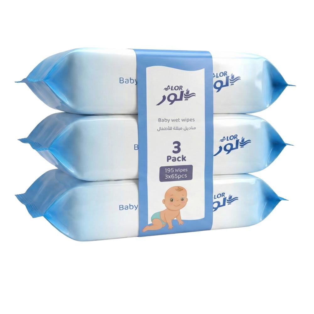 مناديل مبللة للأطفال من ألور – 3 حبات × 65 منديل