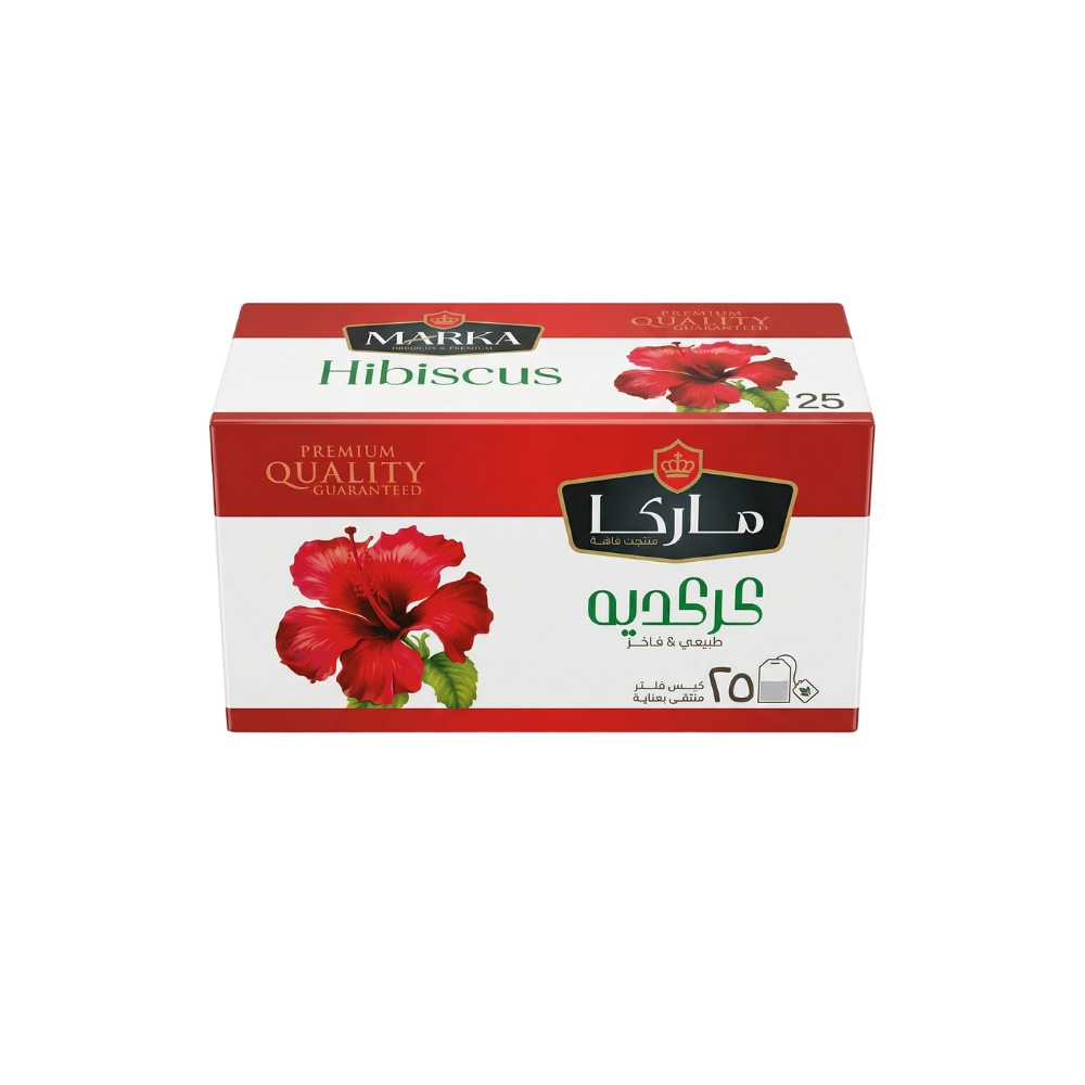 ماركا مشروب كركديه طبيعي وفاخر – 1 كرتون × 25 ظرف