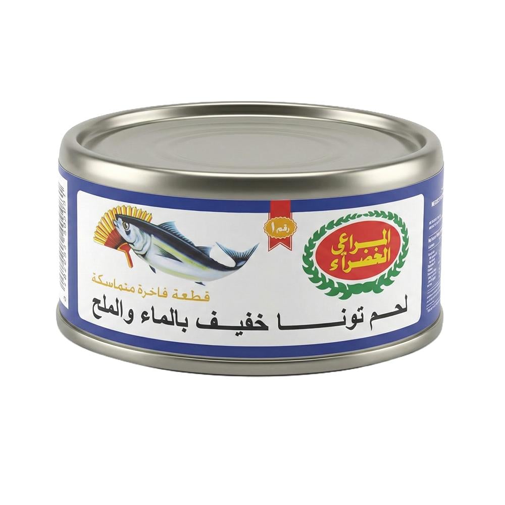 المراعي الخضراء لحم تونة خفيف بالماء والملح – 160 جرام