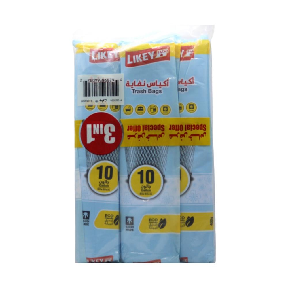 اكياس نفابات لايكي 10جالون رول (عرض 3ح