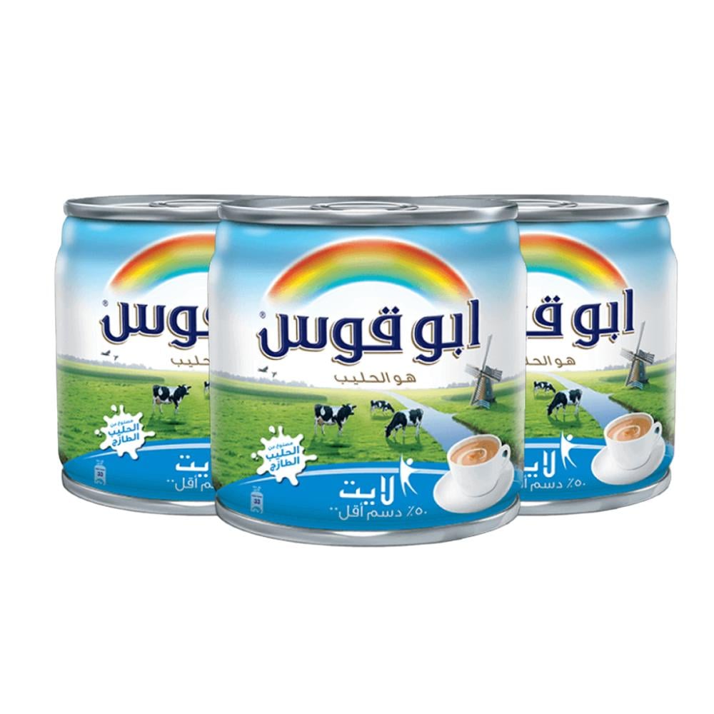 حليب مبخر لايت من ابو قوس  -3 حبات × 170 جرام
