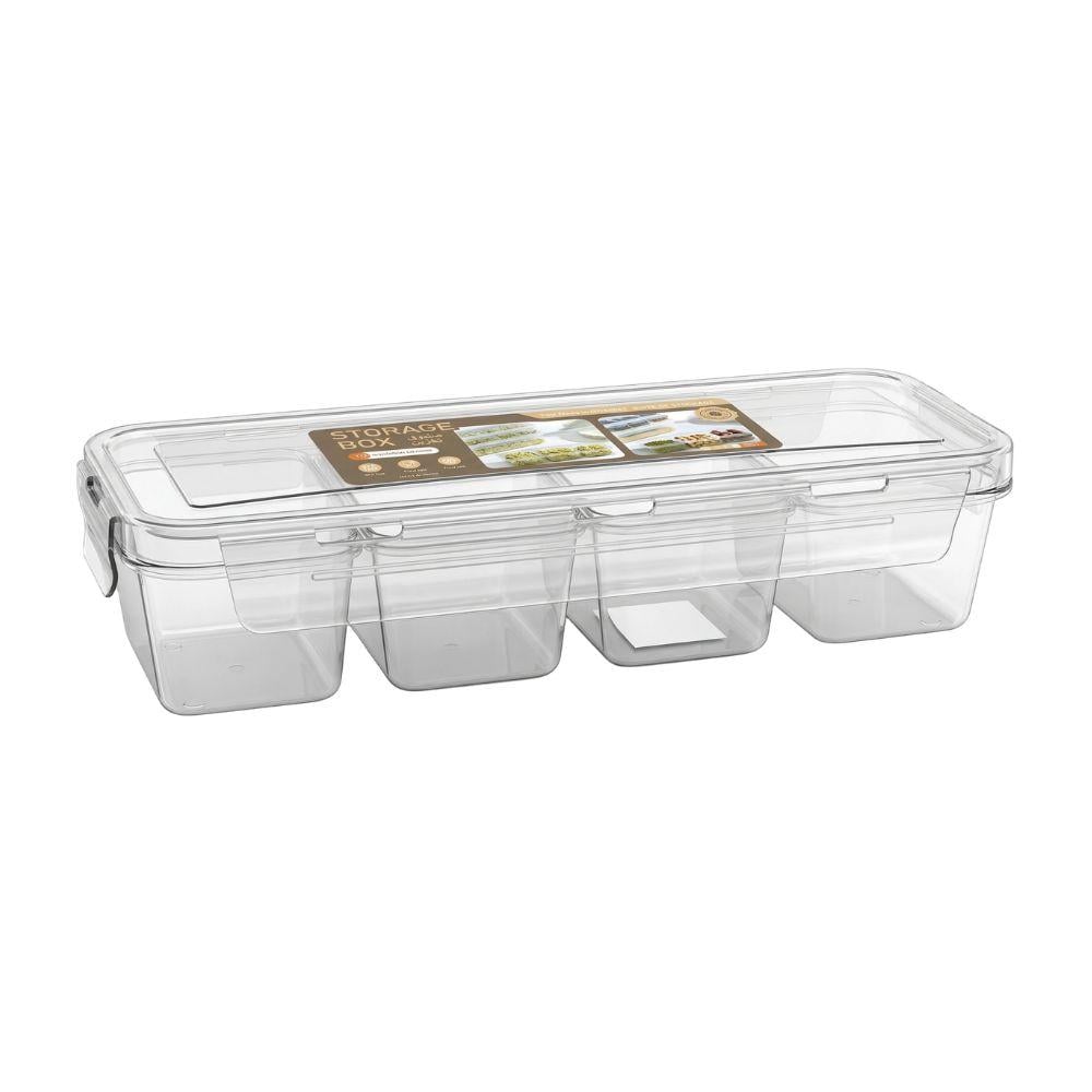 حافظة بلاستيك مقسم بغطاء – 4 أقسام