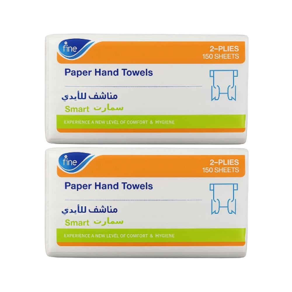 فاين انترفولد ورق تنشيف للأيدي – 2 شدات × 150 منديل مفرد