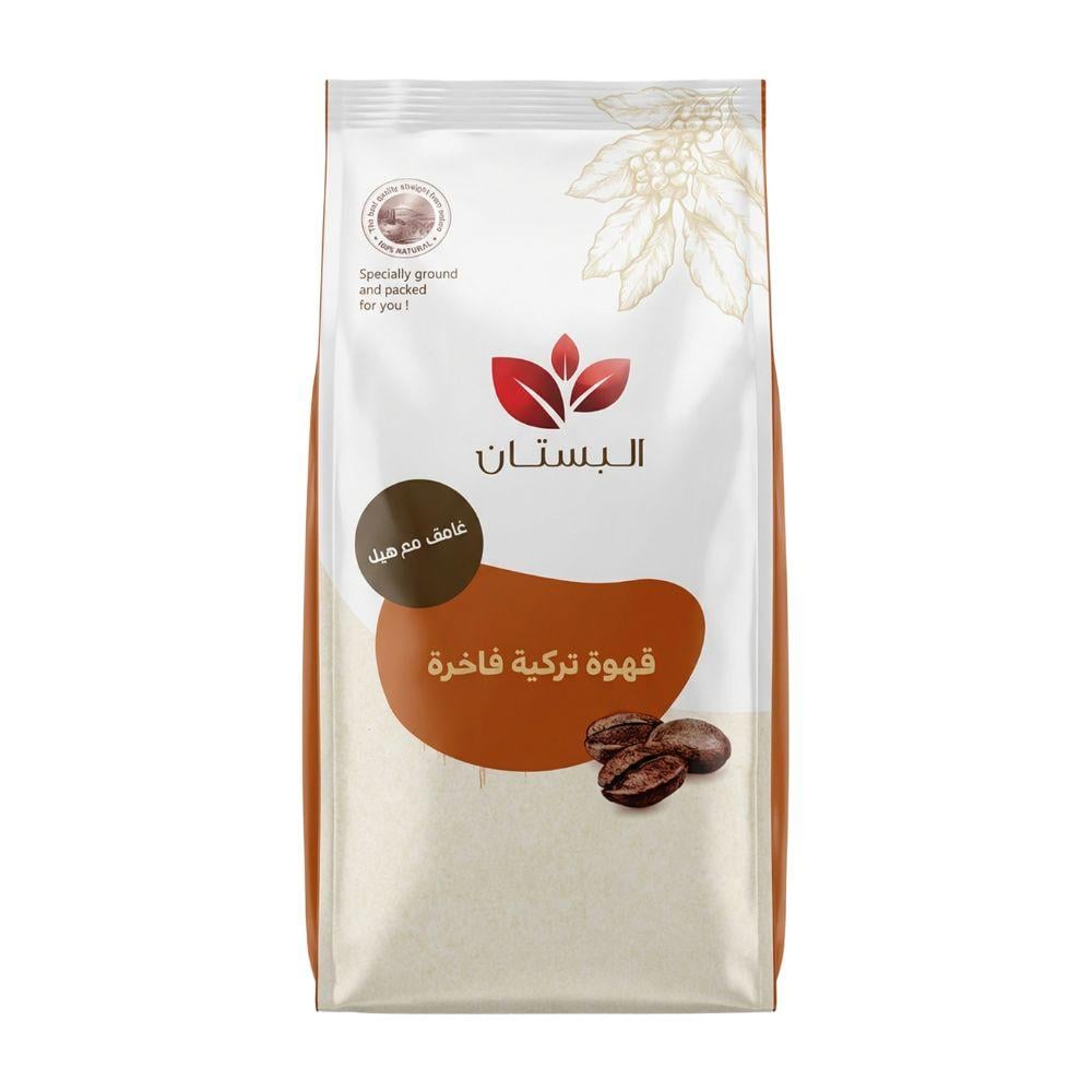 البستان قهوة تركية فاخرة غامقة مع هيل – 200 جرام