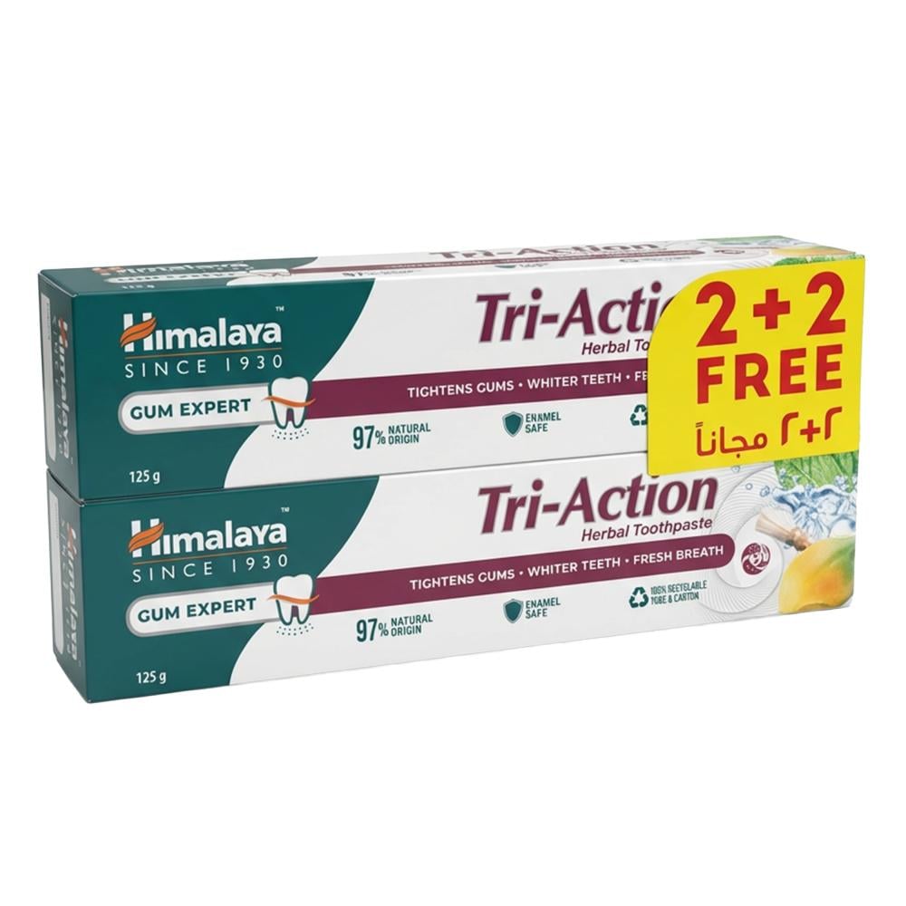 معجون أسنان عشبي ثلاثي المفعول  من هيمالايا – 4 حبات × 125 جرام