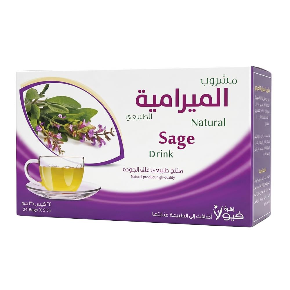 زهرة فيولا مشروب الميرامية الطبيعي – 1 كرتون × 24 ظرف