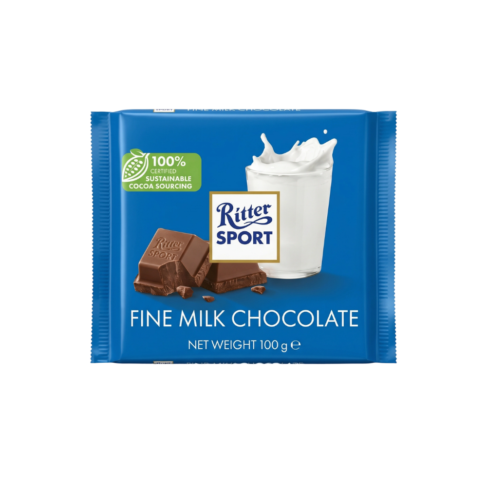 ريتر سبورت لوح شوكولاتة الحليب – 100 جرام