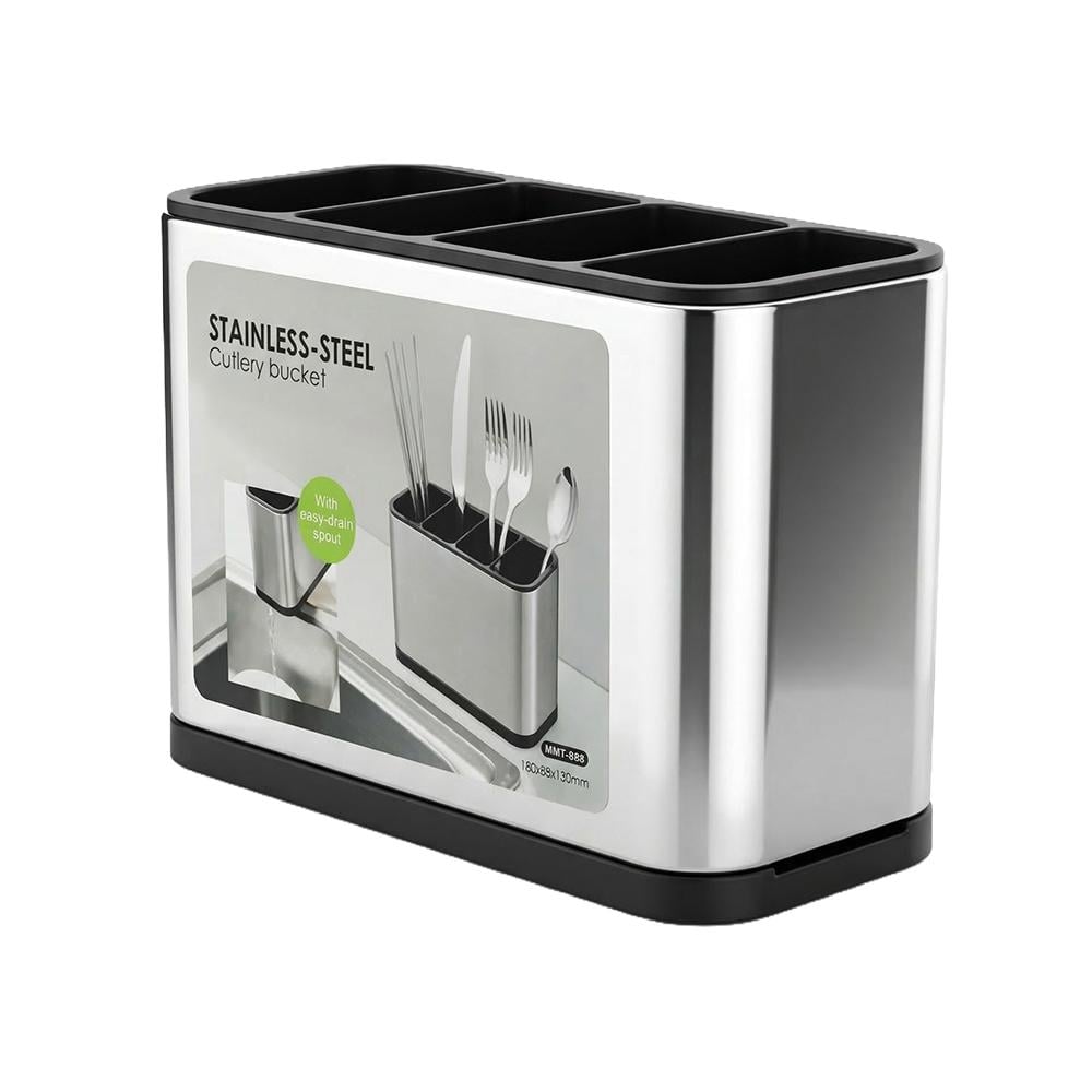 مصفاة ومنظّم أدوات مائدة مقسّم ستانلس ستيل