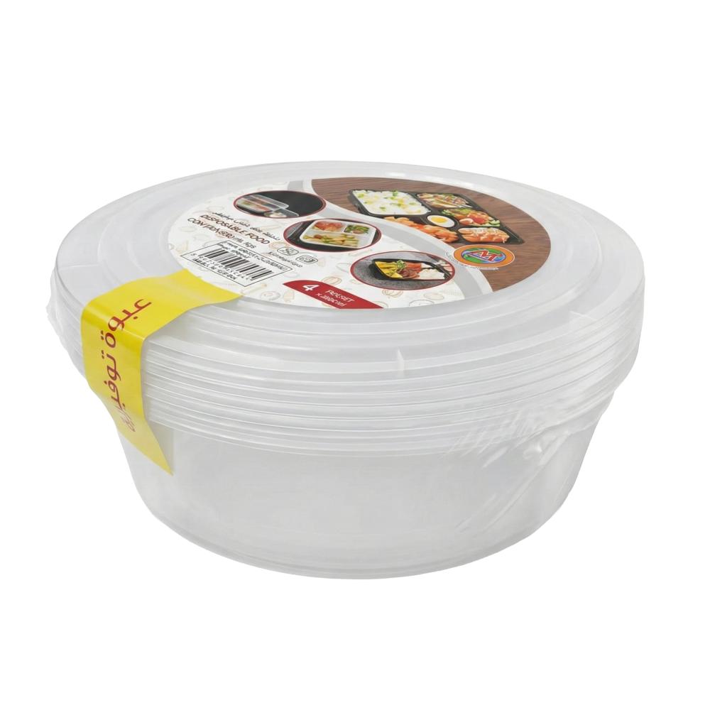 صحون مايكرويف شفاف بغطاء بلاستيك - 4 حبات × 2500 مل - WE-C- 2500MLC