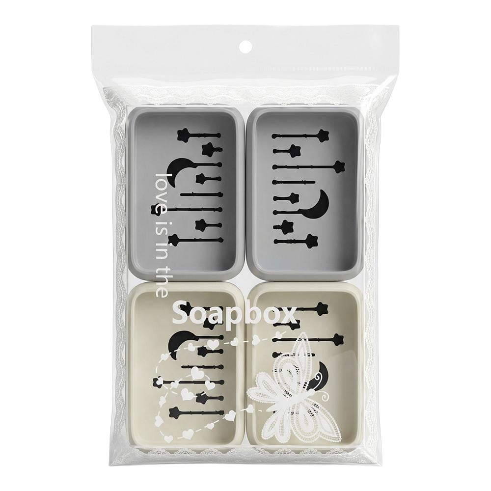 طقم علب صابون أكريلك ملونة – 1 طقم × 4 حبات