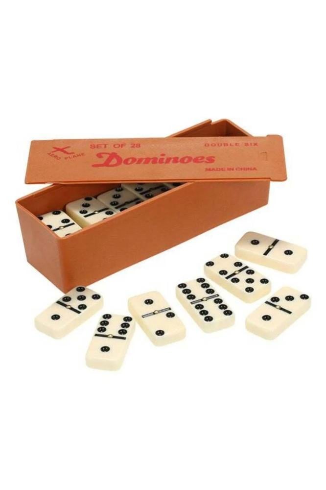 مجموعة دومينو كلاسيكية مكونة من 28 قطعة مع صندوق تخزين - بلاط متين AL9336