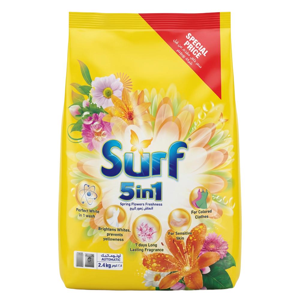 مسحوق غسيل سيرف 5 في 1 أوتوماتيك – 2.4 كجم – برائحة الزهور