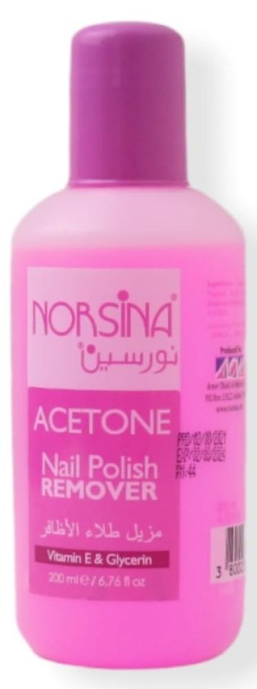 مزيل طلاء الأظافر 200 مل من نورسينا | يحتوي على الفايتمين E و الجلسرين