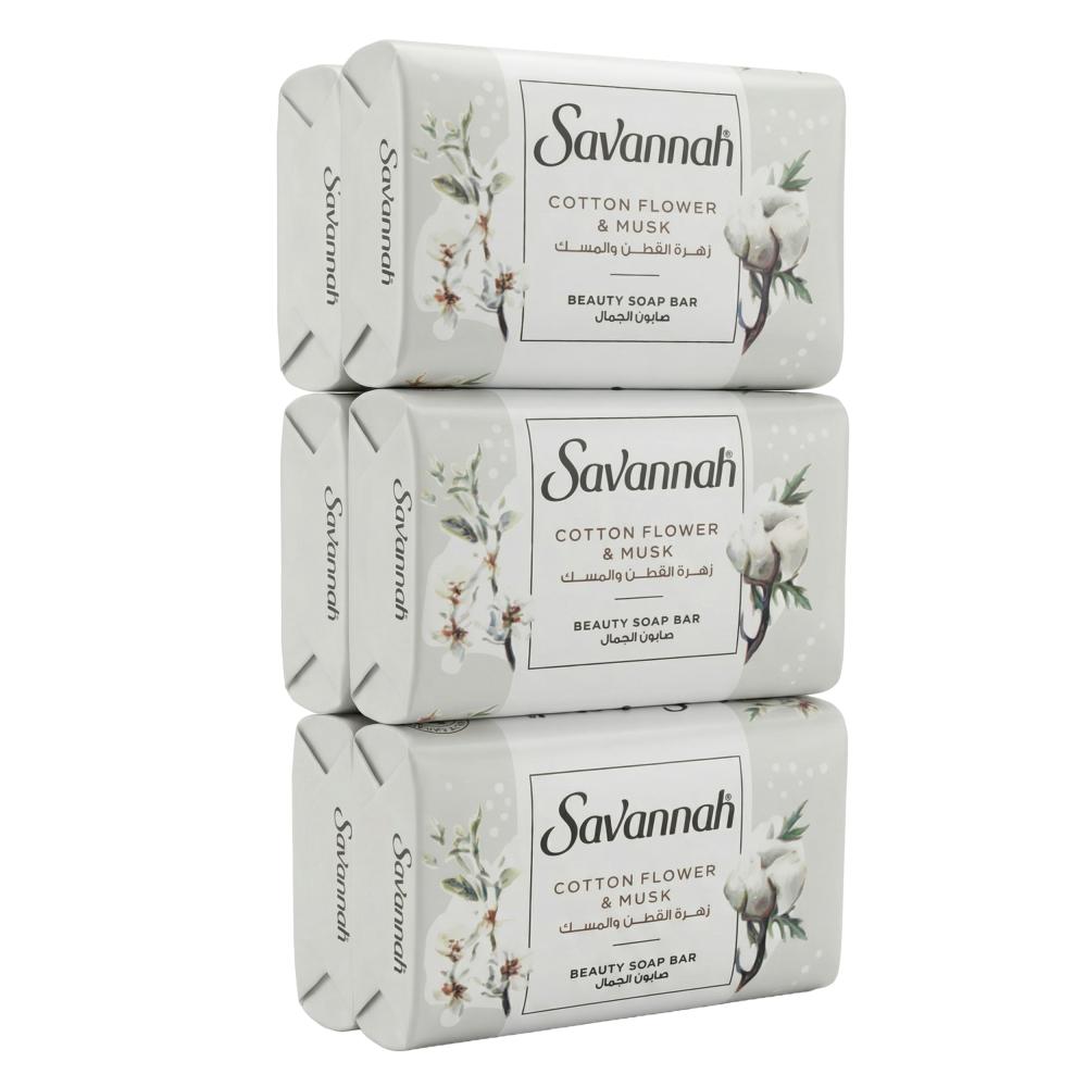 صابون الجمال زهرة القطن والمسك من سافانا – 6 حبات × 70 جرام