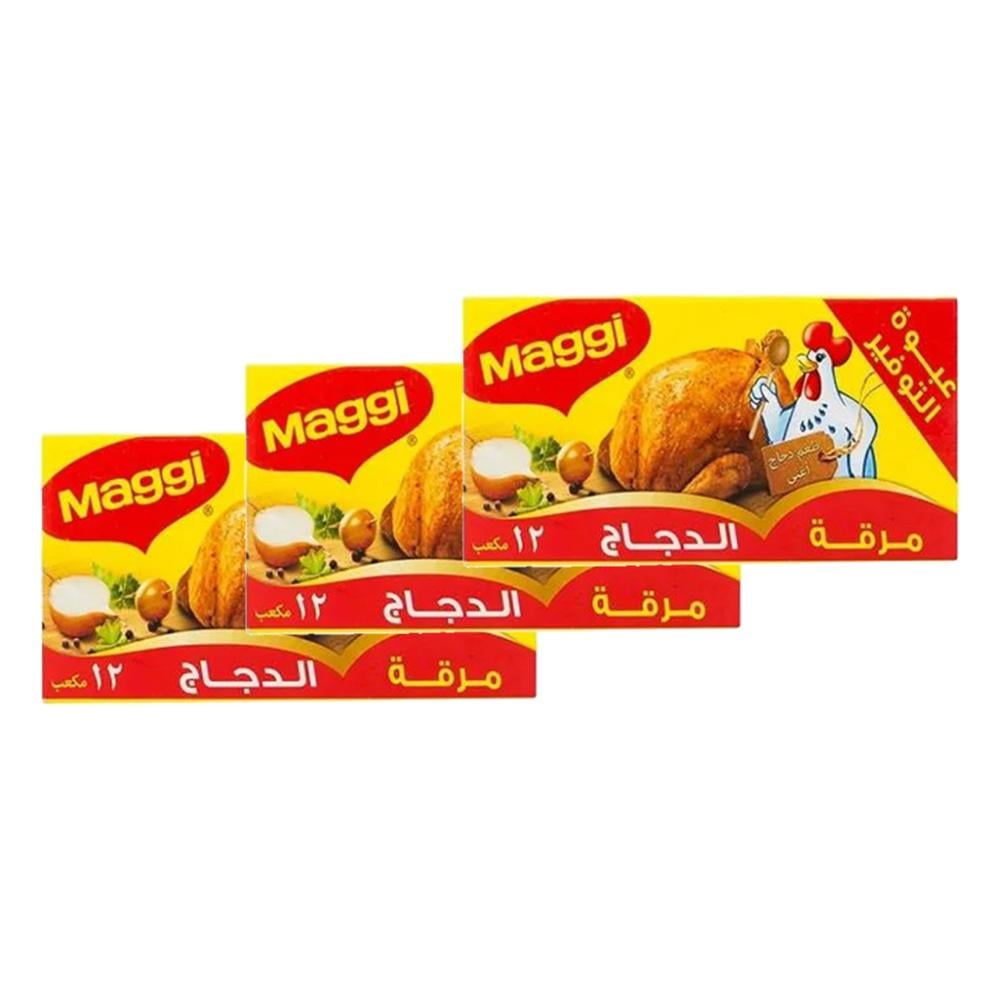 مكعبات مرقة دجاج من ماجي – 3 شدات × 12 مكعب