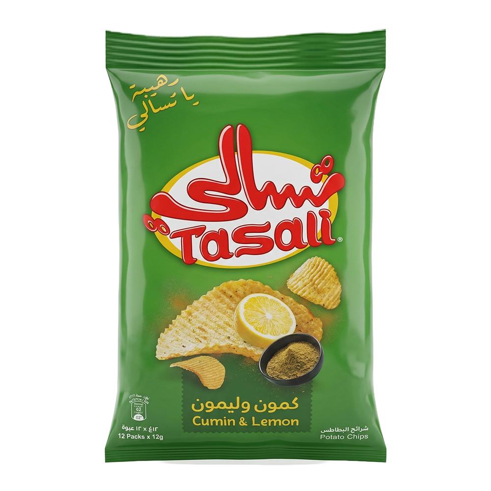تسالي شرائح بطاطس بنكهة الكمون والليمون - 1 كيس × 12 حبة