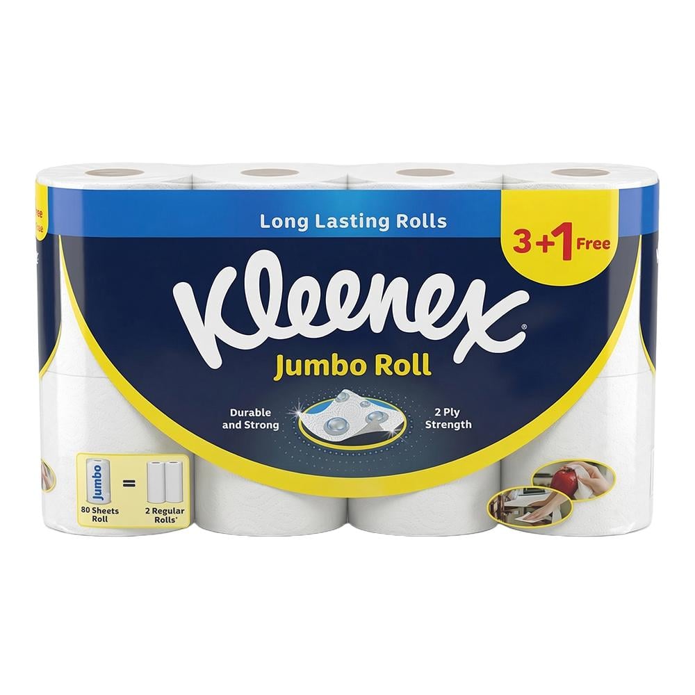 مناديل مطبخ ورقية كلينكس 3+1 رول