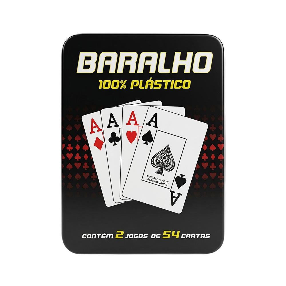 كوتشينة طقم بطاقات لعب بلاستيكية  – 1 طقم × 2 حبات