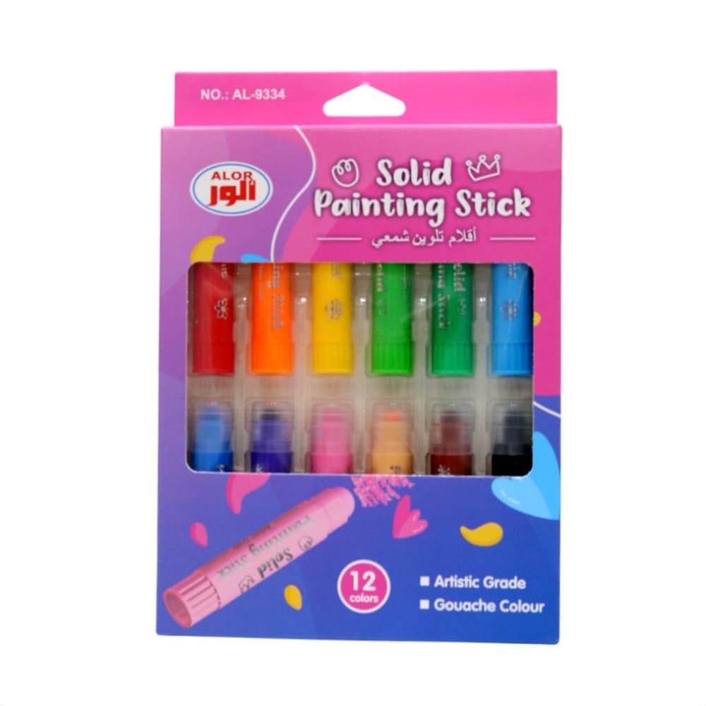 علبة أقلام تلوين شمعية - 12 لونًا - AL-9334