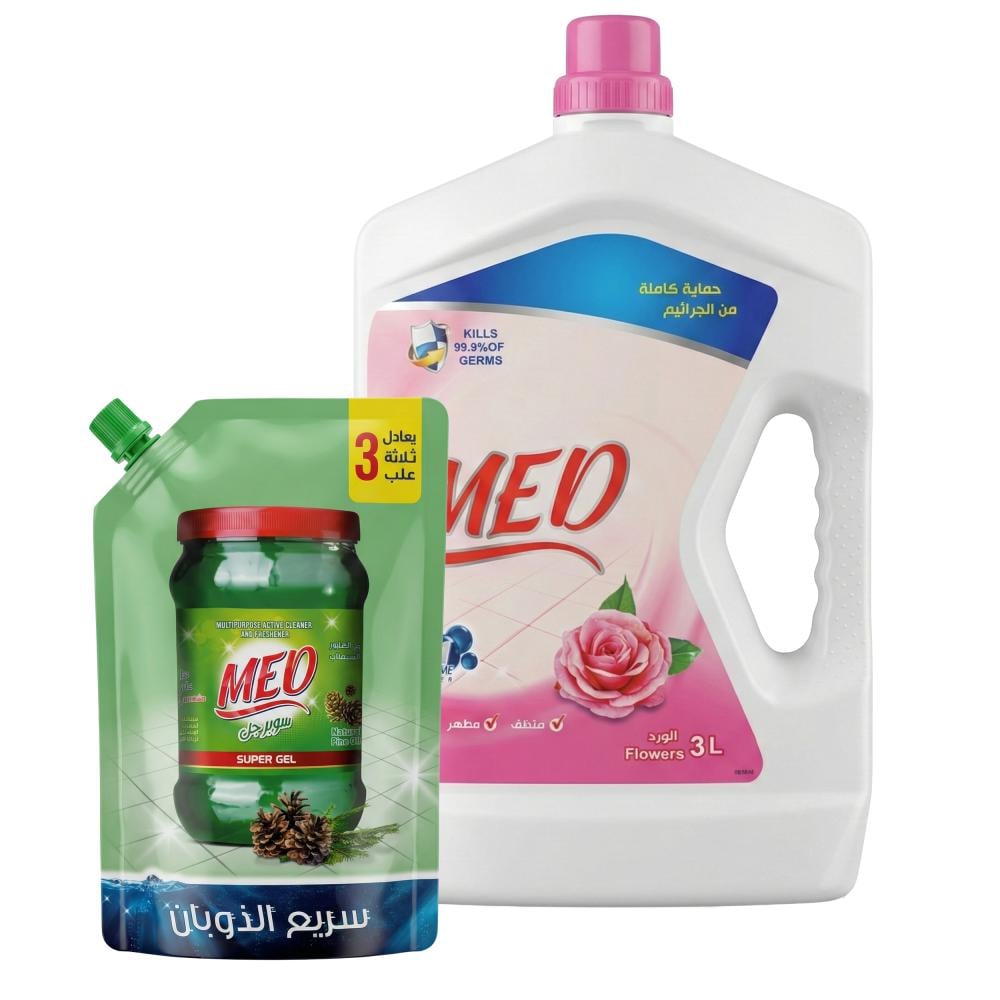 مطهر أرضيات برائحة الورد من مد 3 لتر + جل منظف 300 جرام