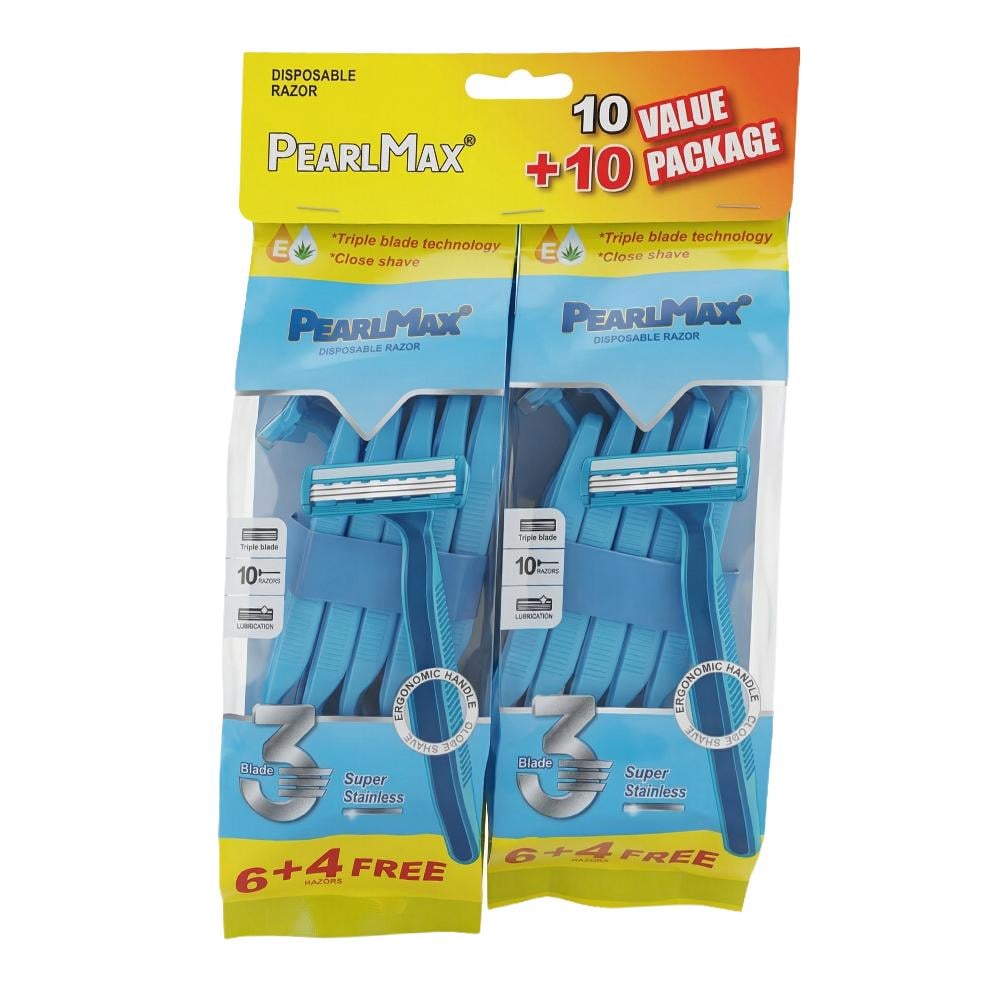 بيرل ماكس مكائن حلاقة رجالية – 2 شدات × 10 حبات