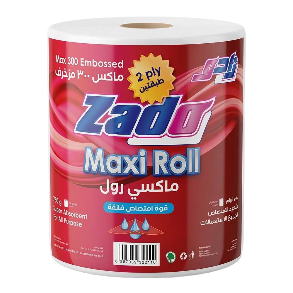 زادو مناديل ماكسي رول مزخرف طبقتين – 300 متر