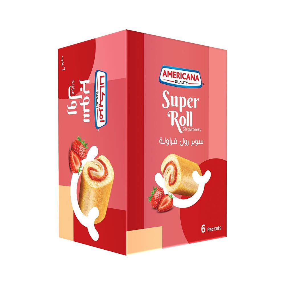 سوبر رول أمريكانا بالفراولة – 6 قطع