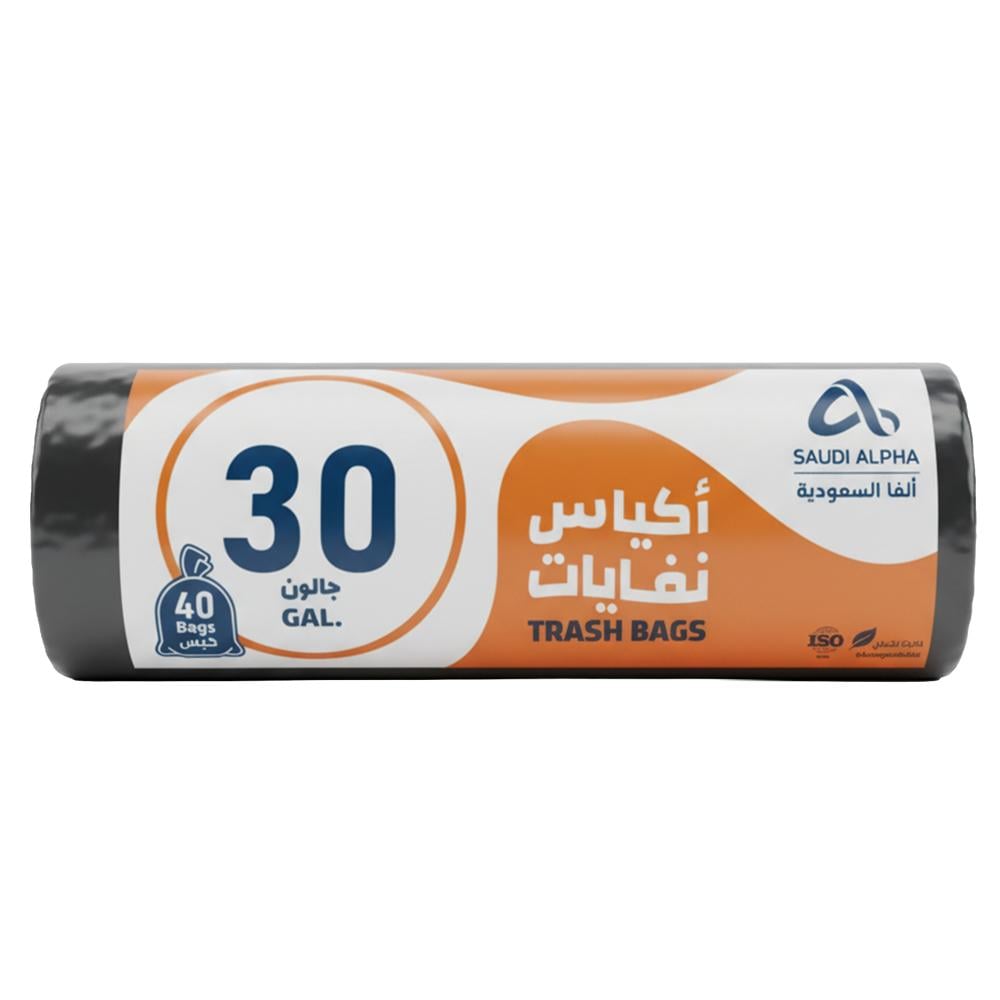 أكياس نفايات من ألفا السعودية – 30 جالون – 40 كيس