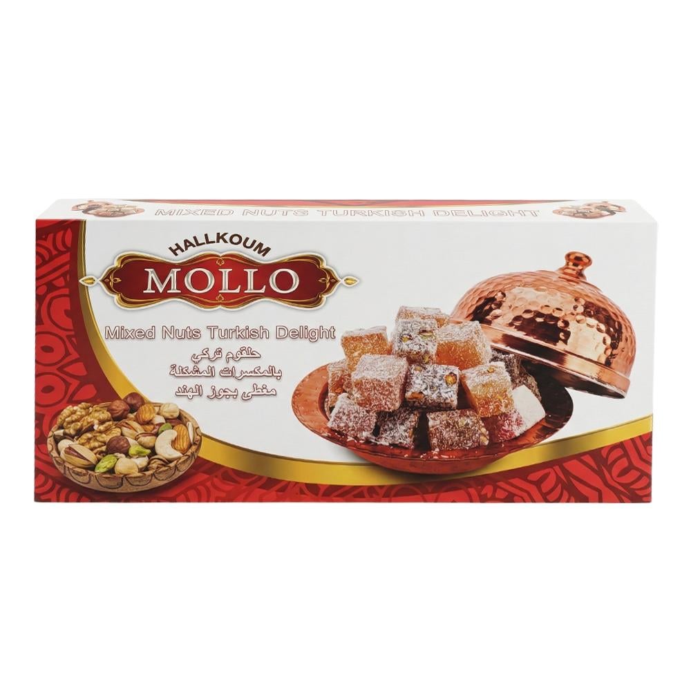 موللو حلاوة حلقوم تركي بالمكسرات المشكلة مغطى بجوز الهند – 454 جرام