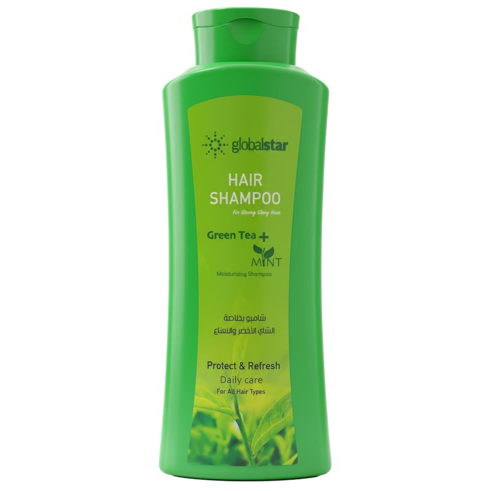 شامبو شعر بخلاصة الشاي الأخضر والنعناع من جلوبال ستار – 750 مل