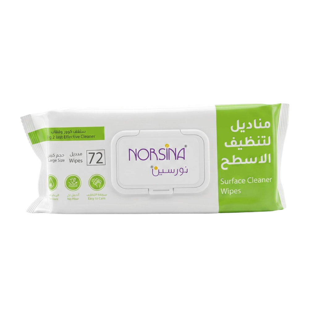 نورسين مناديل تنظيف الأسطح متعددة الاستخدام أخضر – 72 حبة - XL