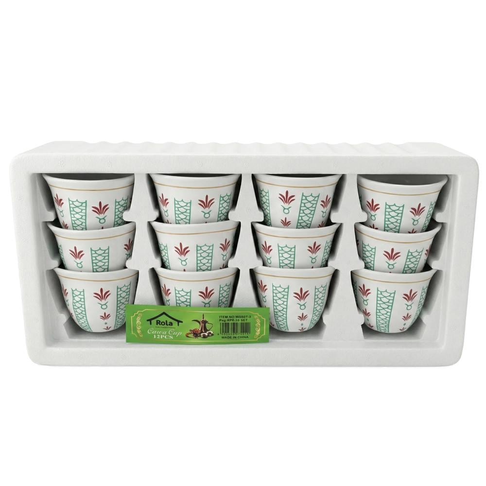 طقم فناجين قهوة سيراميك – 1 طقم × 12 حبة - WS627-2