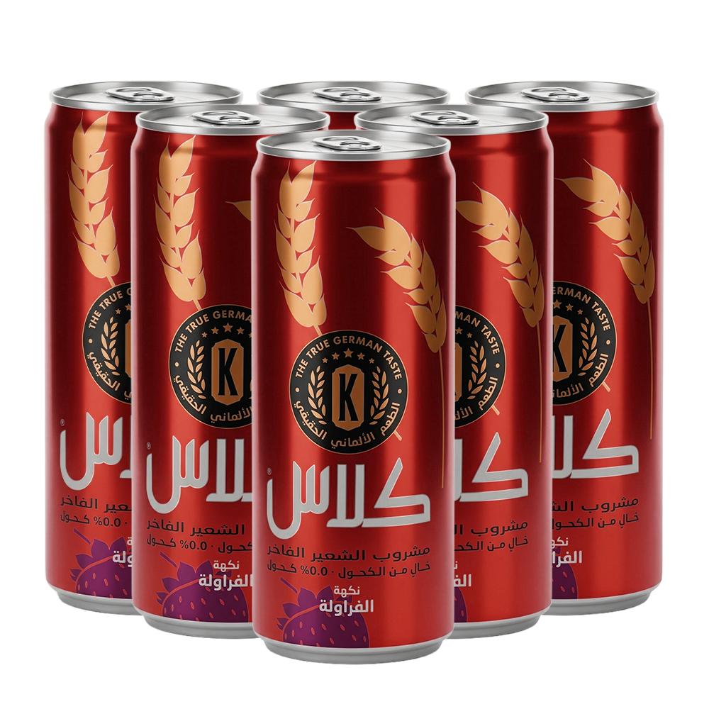 كلاس شراب شعير غازي بنكهة الفراولة - 6 حبات × 250 مل