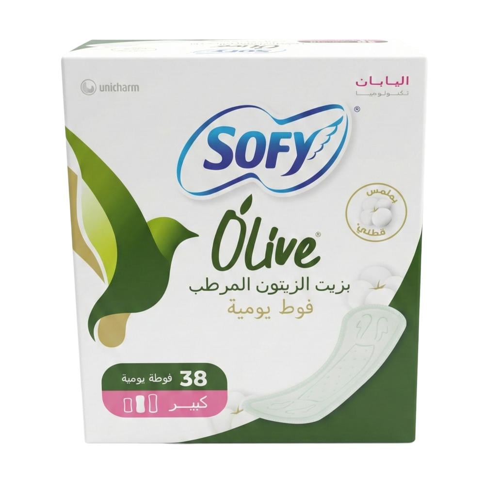 فوط أوليفا يومية كبير بزيت الزيتون المرطب من سوفي – 38 فوطة