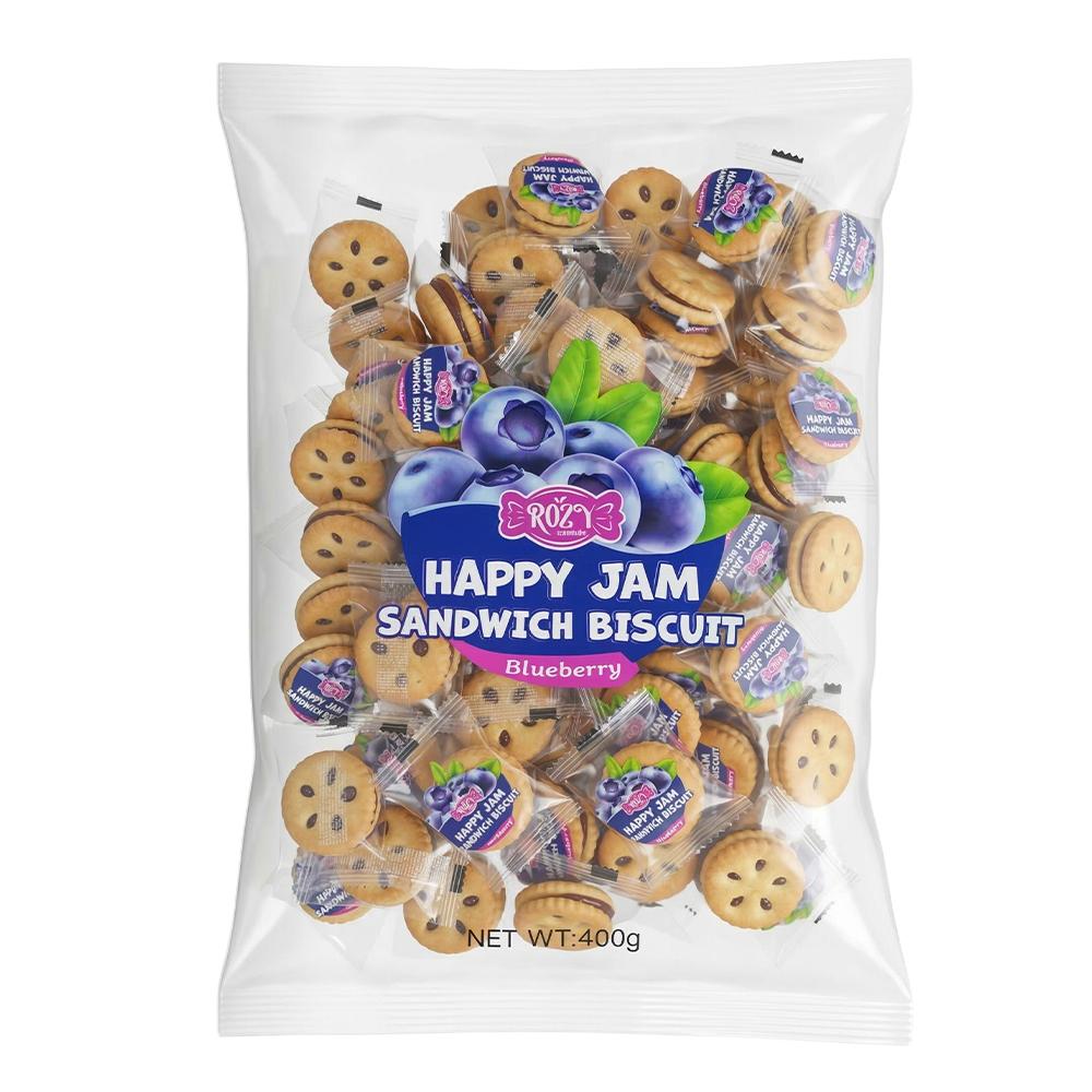 روزي بسكويت ساندويتش هابي جام بنكهة التوت الأزرق - 400 جرام